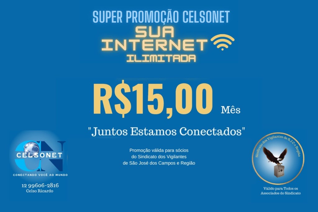 Sócio do Sindicato tem desconto em plano de&nbsp;internet