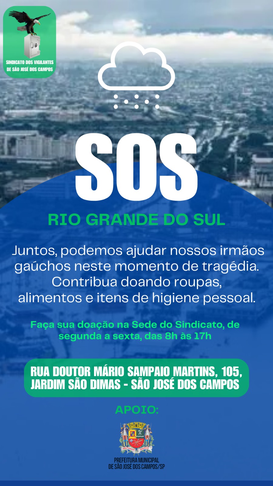 Sindicato receberá doações para o Rio Grande do Sul